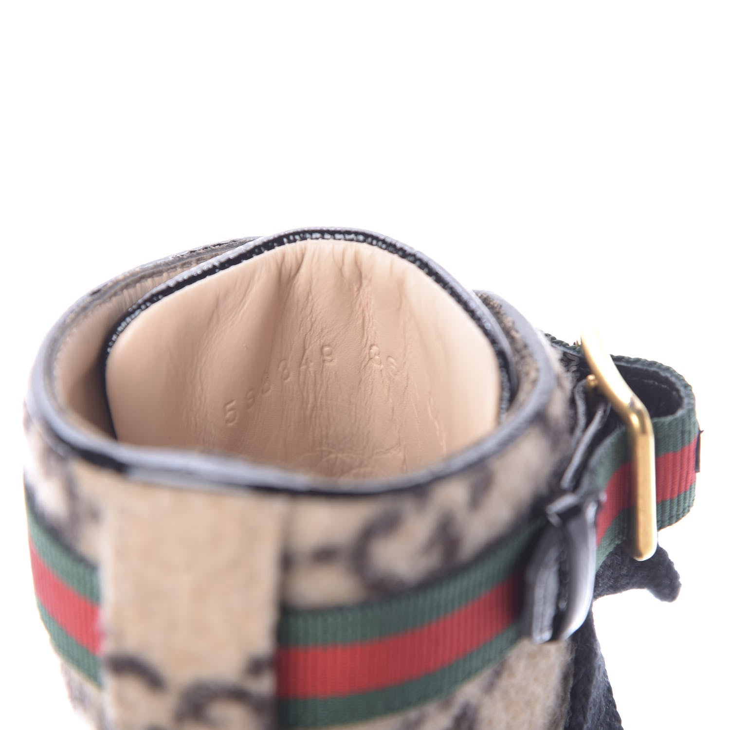 Gucci Covered Wool GG Monogram Womens Lace Up Combat Ankle Boots 36 Beige Ebony Black 9 of 10
