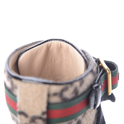 Gucci Covered Wool GG Monogram Womens Lace Up Combat Ankle Boots 36 Beige Ebony Black 9 of 10