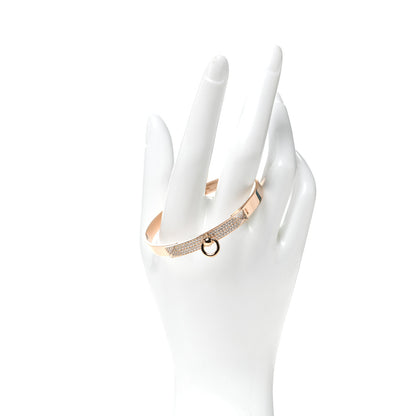 Hermes 18K Rose Gold Diamond PM Collier De Chien Pave Bracelet SH 2 of 4