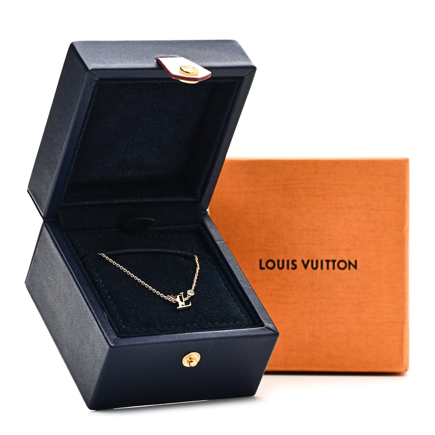 18K Yellow Gold Diamond Idylle Blossom LV Pendant Necklace
