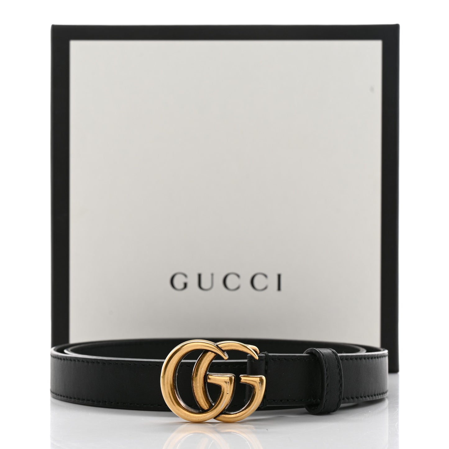 Calfskin Double G 20mm Belt 80 32 Black