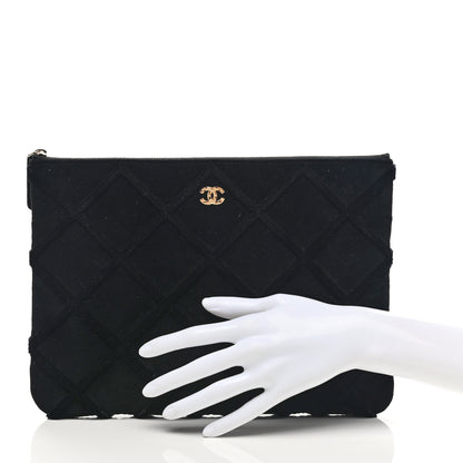 Chanel Velvet Quilted Medium Cosmetic Case Black 2 of 7