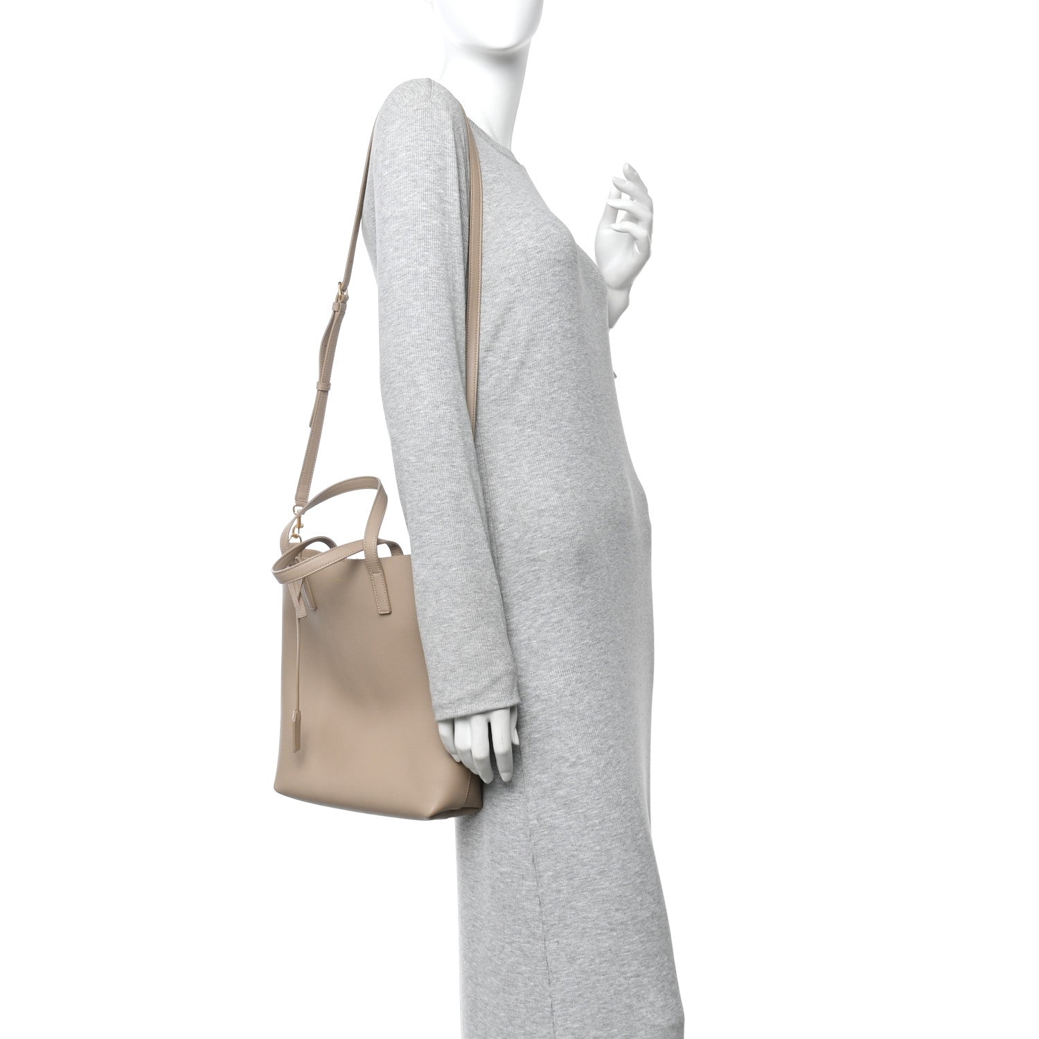 Saint Laurent Calfskin Toy Shopping Tote Nude Powder 2 of 10