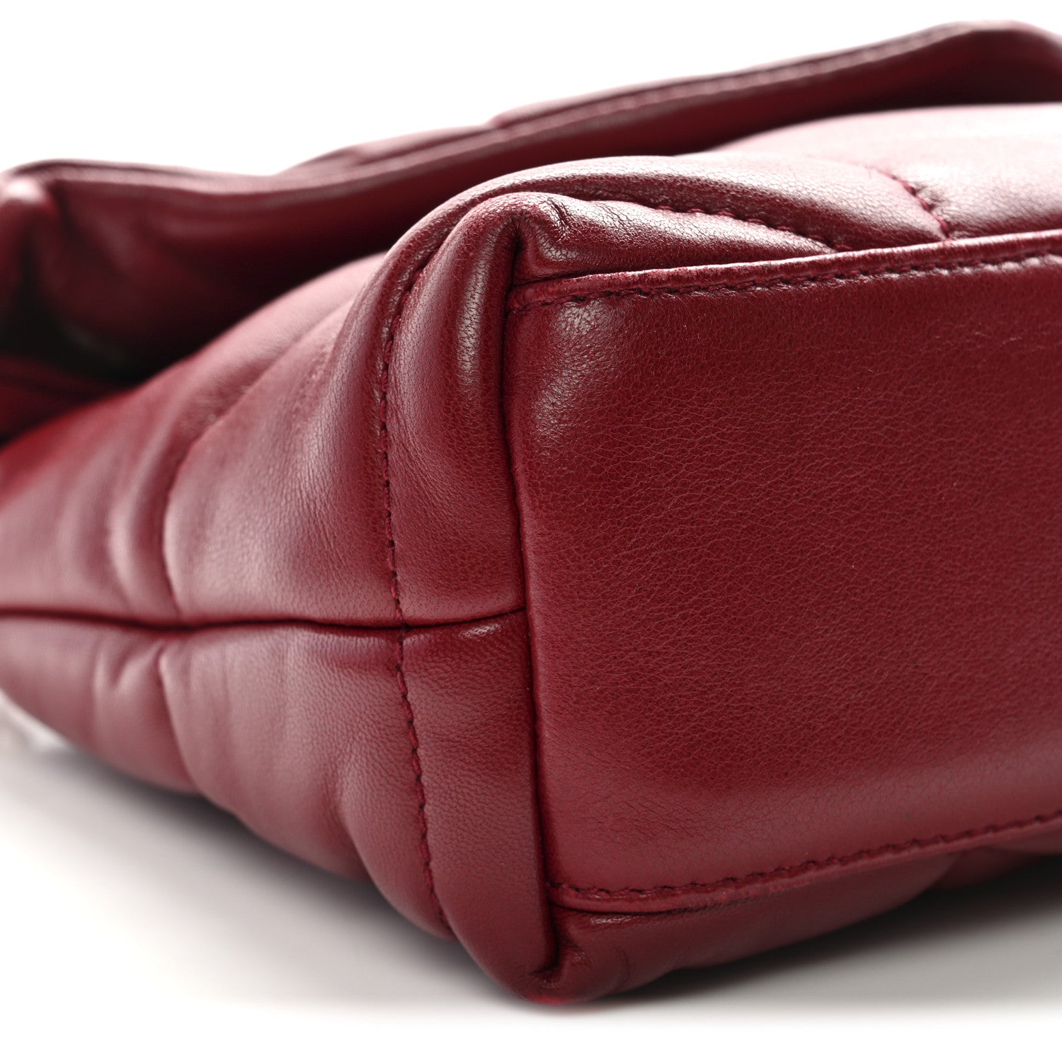 Saint Laurent Lambskin Quilted Toy Loulou Puffer Monogram Chain Satchel Red 9 of 11