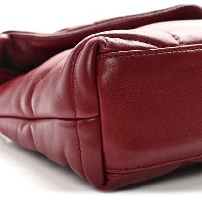 Saint Laurent Lambskin Quilted Toy Loulou Puffer Monogram Chain Satchel Red 9 of 11