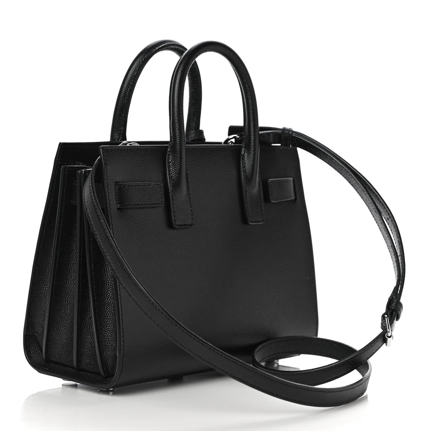 Grained Calfskin Nano Sac De Jour Black