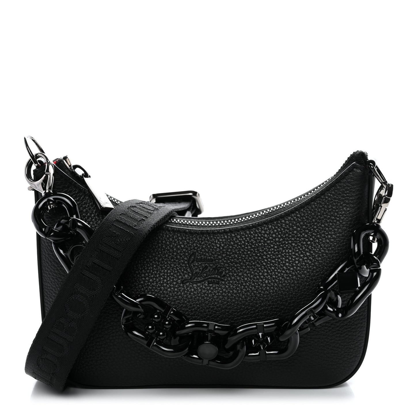 Calfskin Mini Loubila Chain Shoulder Bag Black