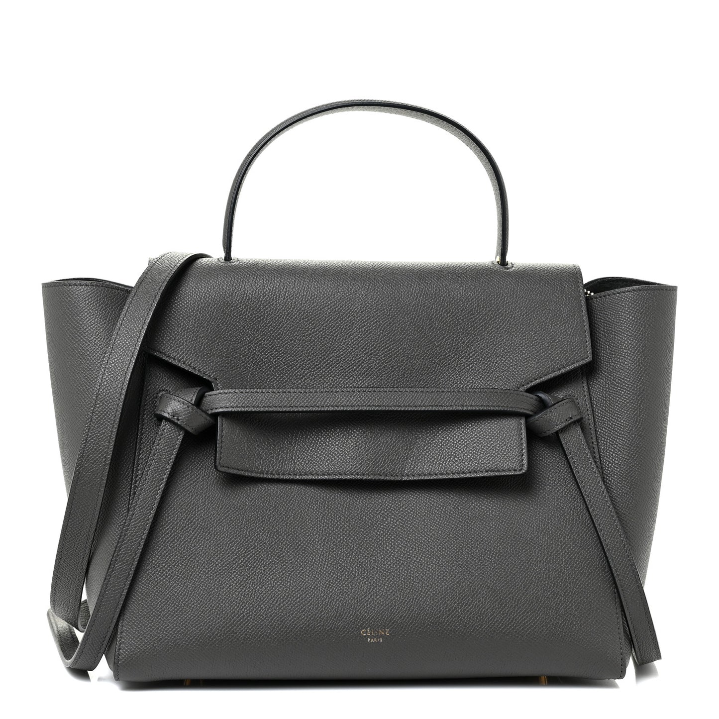 Grained Calfskin Mini Belt Bag Grey