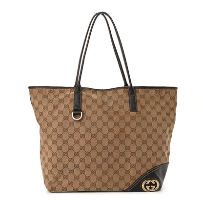 Gucci Monogram Large New Britt Tote Brown 1 of 15