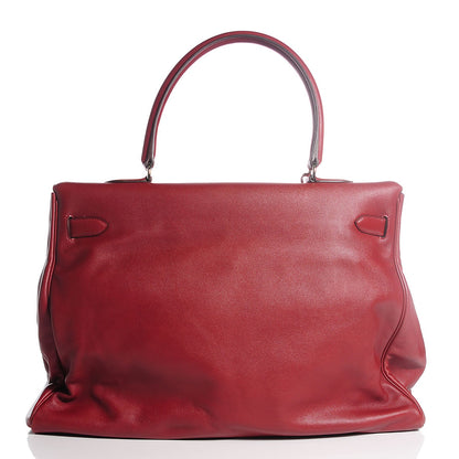 Hermes Veau Sikkim Kelly Relax 50 Rouge H 4 of 21