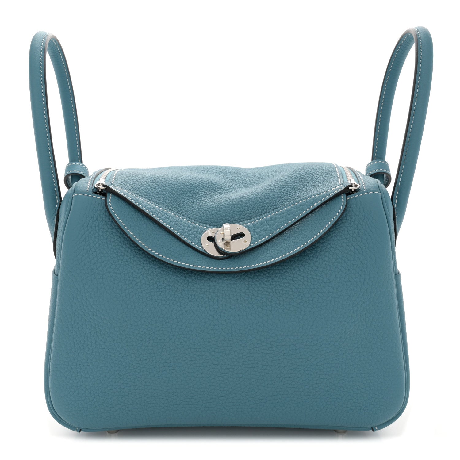 Hermes Taurillon Clemence Lindy 26 New Bleu Jean 1 of 11