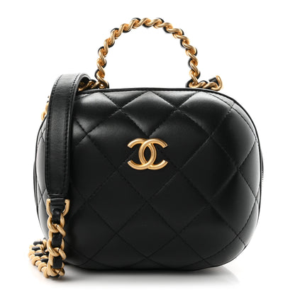 Chanel Lambskin Quilted CC Bubble Vanity Case With Chain Black 1 of 9