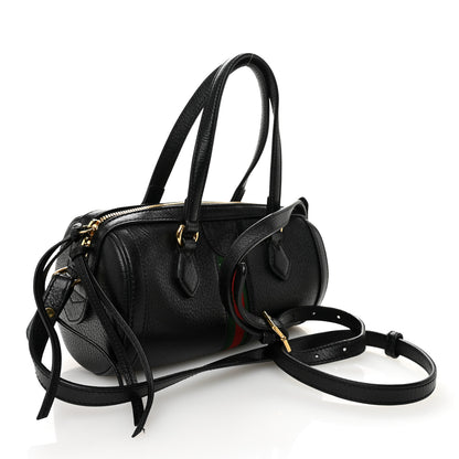Gucci Textured Calfskin Small Ophidia Boston Bag Black 3 of 11