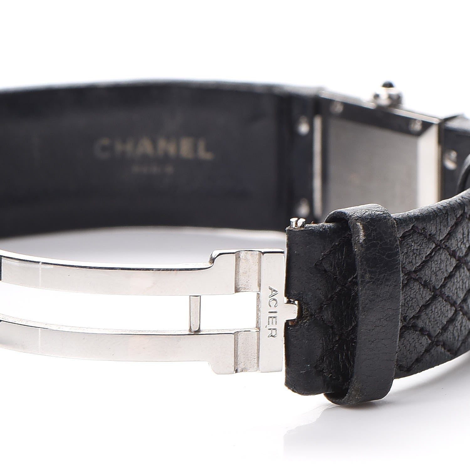 Chanel Stainless Steel Calfskin 19mm Quilted Matelasse Quartz Watch Black 9 of 10