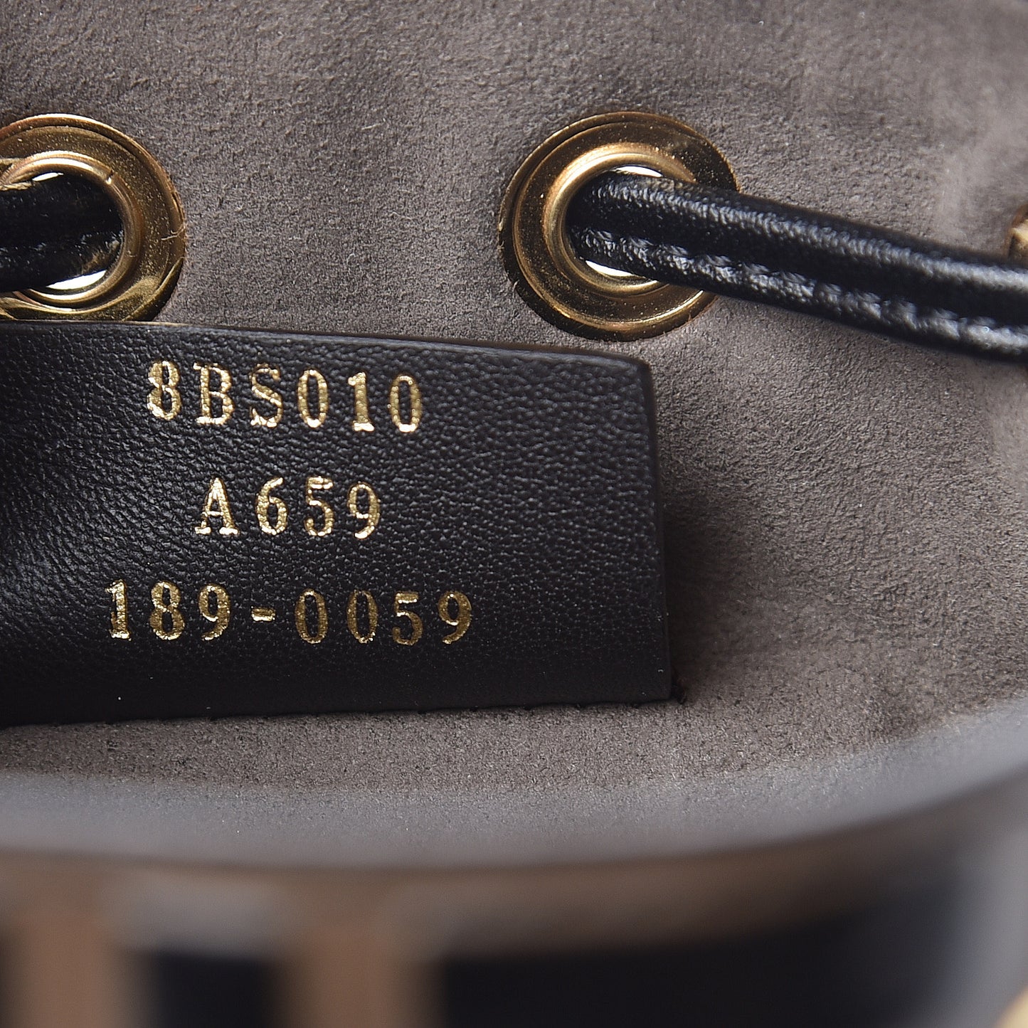Vitello Liberty F is Fendi Bi-Color FF 1974 Embossed Mini Mon Tresor Bucket Bag Maya Black