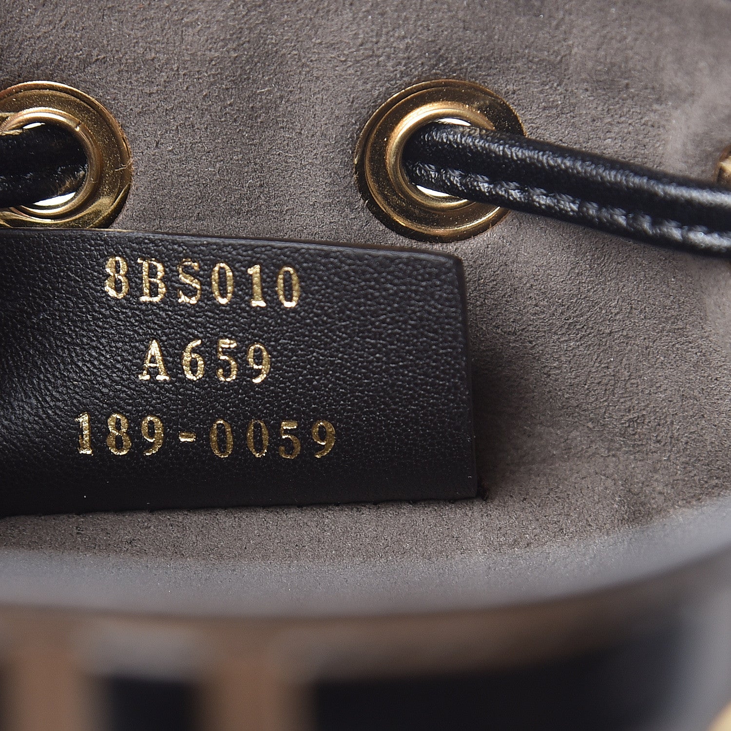 Fendi Vitello Liberty F is Fendi Bi-Color FF 1974 Embossed Mini Mon Tresor Bucket Bag Maya Black 8 of 11