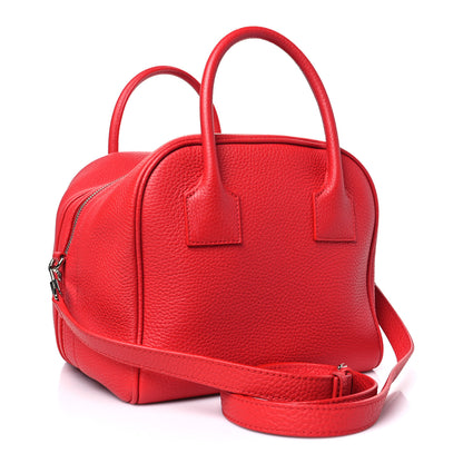 Burberry Soft Grain Calfskin Small Cube Bowling Bag Bright Red 3 of 10