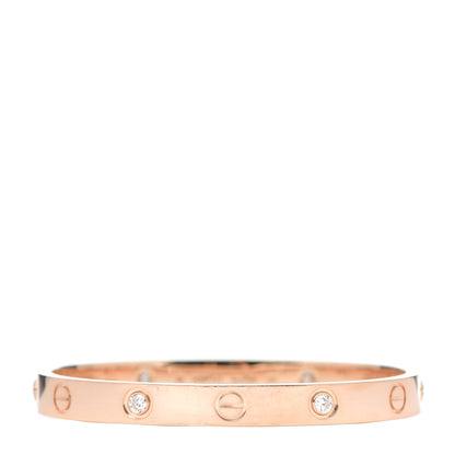 Cartier 18K Pink Gold 4 Diamond LOVE Bracelet 16 1 of 6