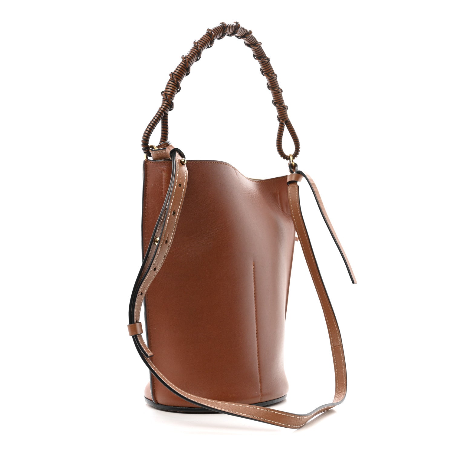 Loewe Calfskin Gate Bucket Bag Brown 1861935 – FASHIONPHILE