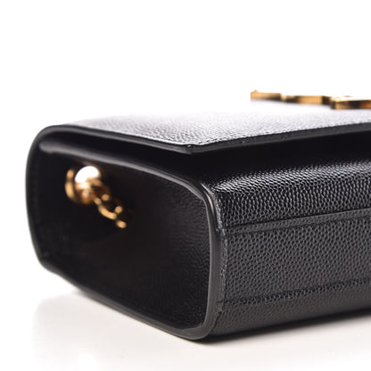 Saint Laurent Grain De Poudre Small Monogram Kate Satchel Black 8 of 9