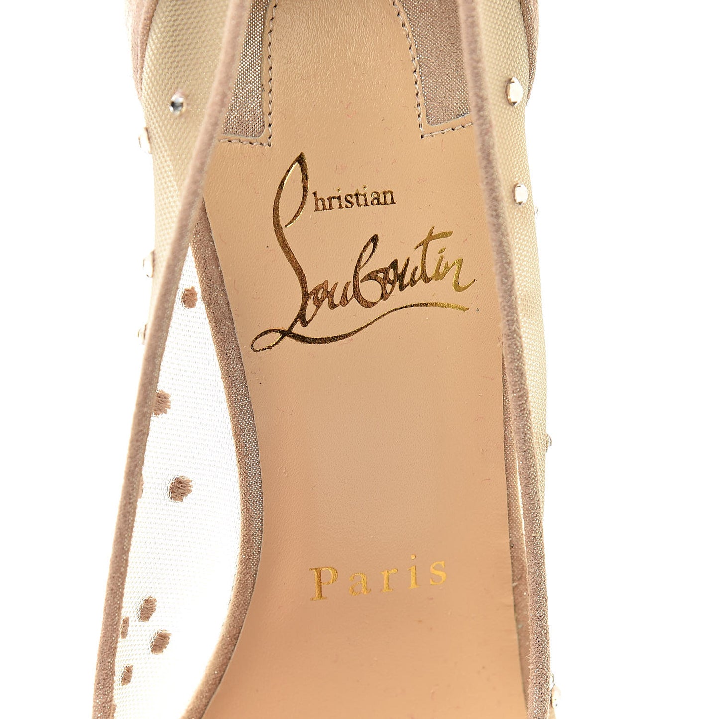 Suede Silk Crystal Strass Follies 100 Pumps 35 Neutral