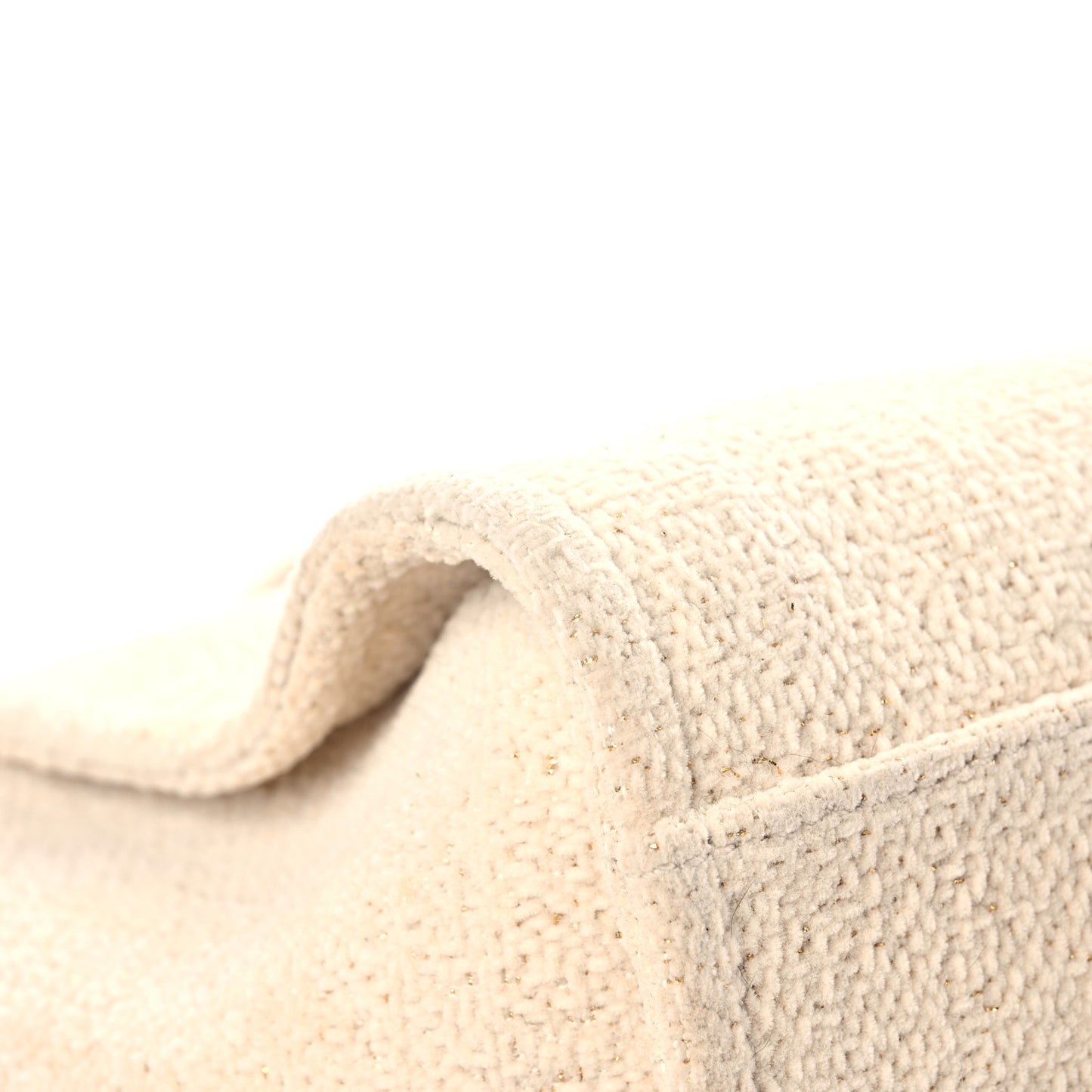 Lurex Boucle Medium Deauville Tote White