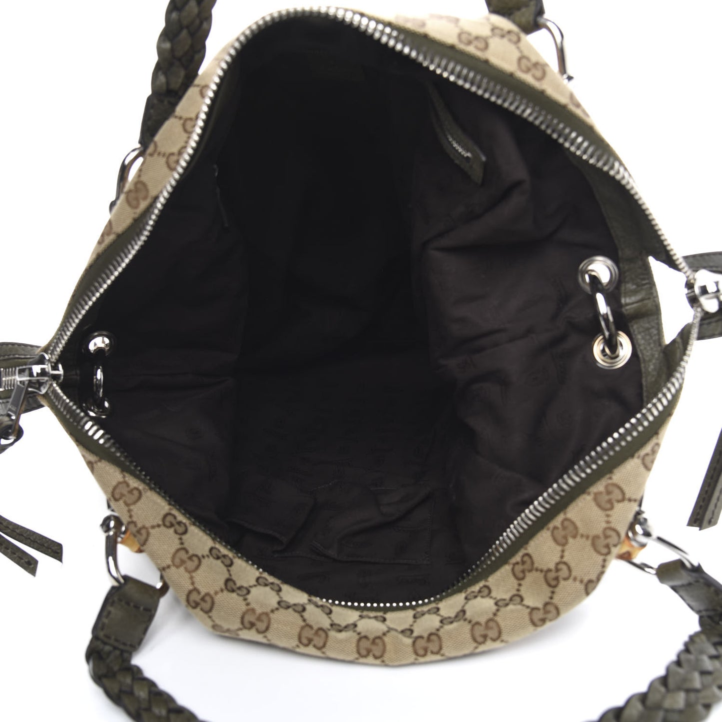Monogram Large Bamboo Bar Tassel Shoulder Bag Brown