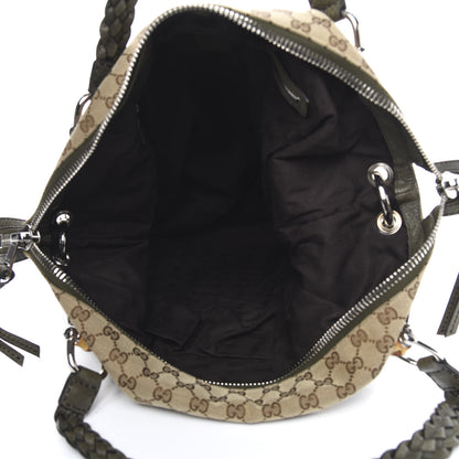 Gucci Monogram Large Bamboo Bar Tassel Shoulder Bag Brown 5 of 10