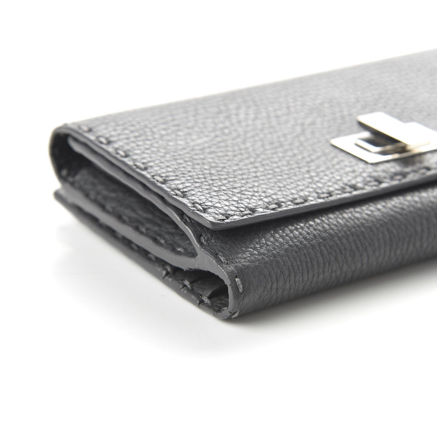Fendi Cuoio Romano Selleria Peekaboo Continental Wallet Asfalto 13 of 22