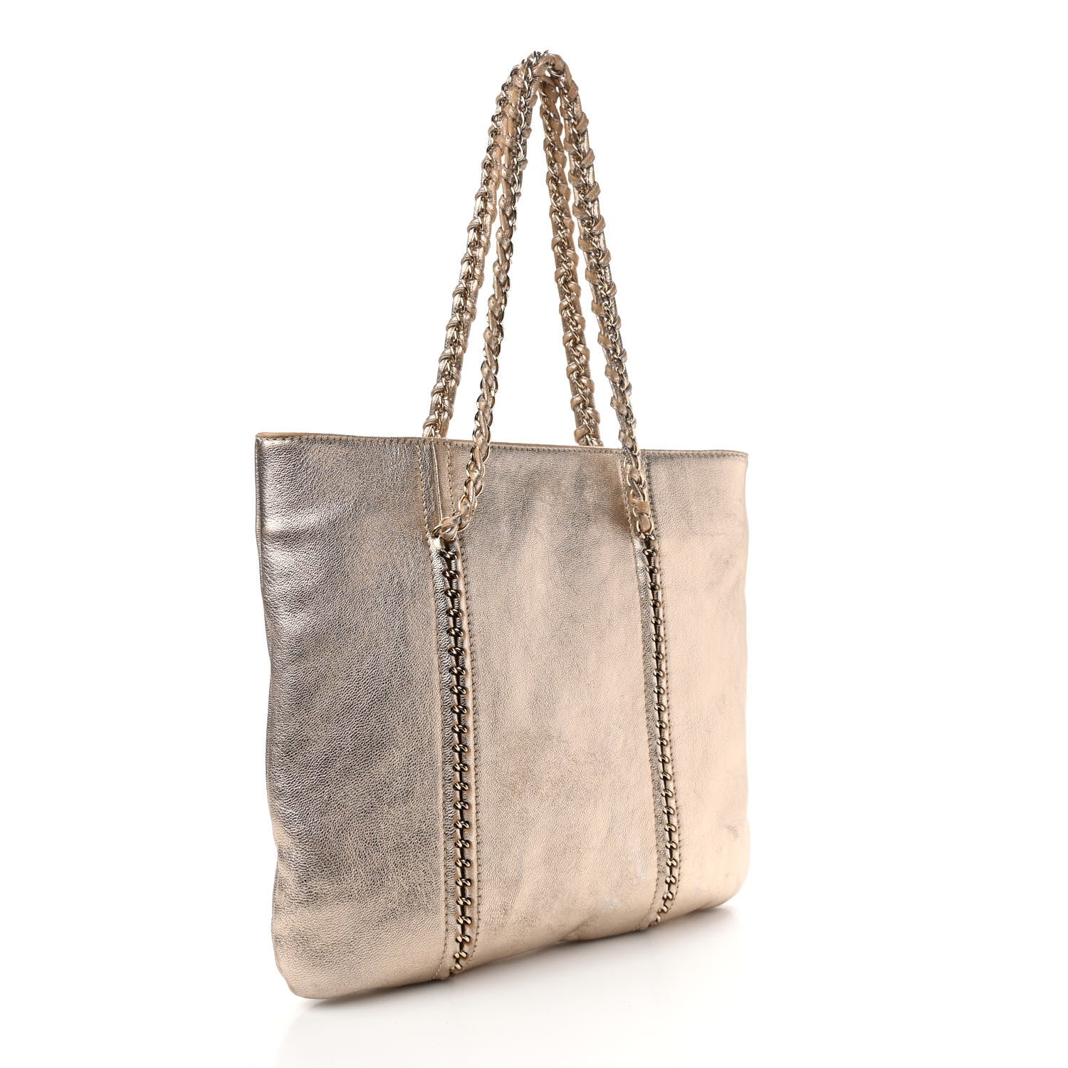 Chanel Metallic Goatskin Luxe Ligne Tote Gold 3 of 16