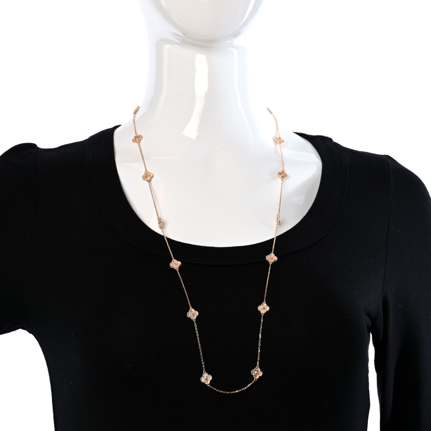 18K Rose Gold 16 Motifs Sweet Alhambra Necklace