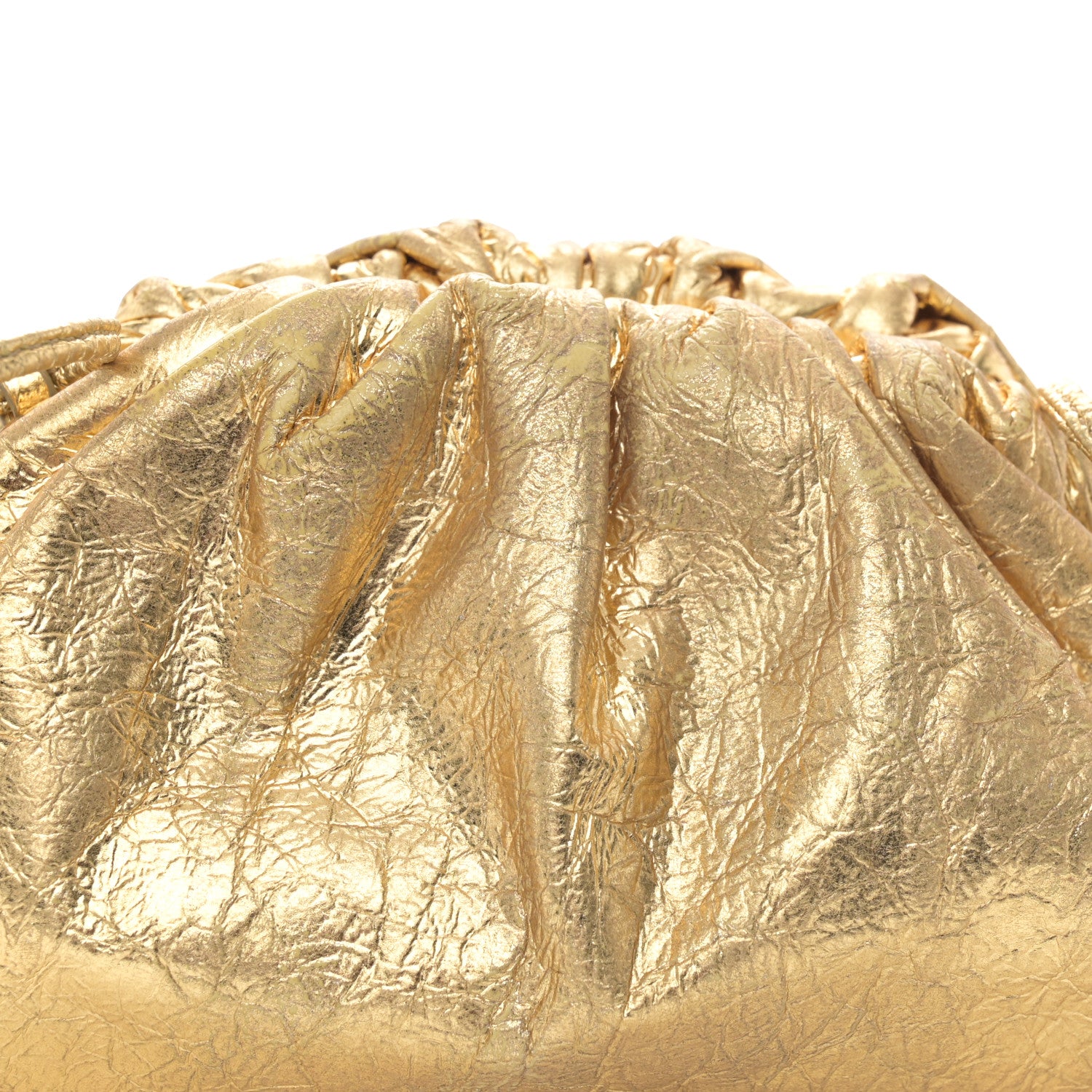 Bottega Veneta Metallic Crushed Calfskin The Mini Pouch Gold 7 of 10