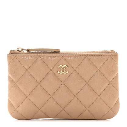 Chanel Caviar Quilted Small Cosmetic Case Beige 1 of 7