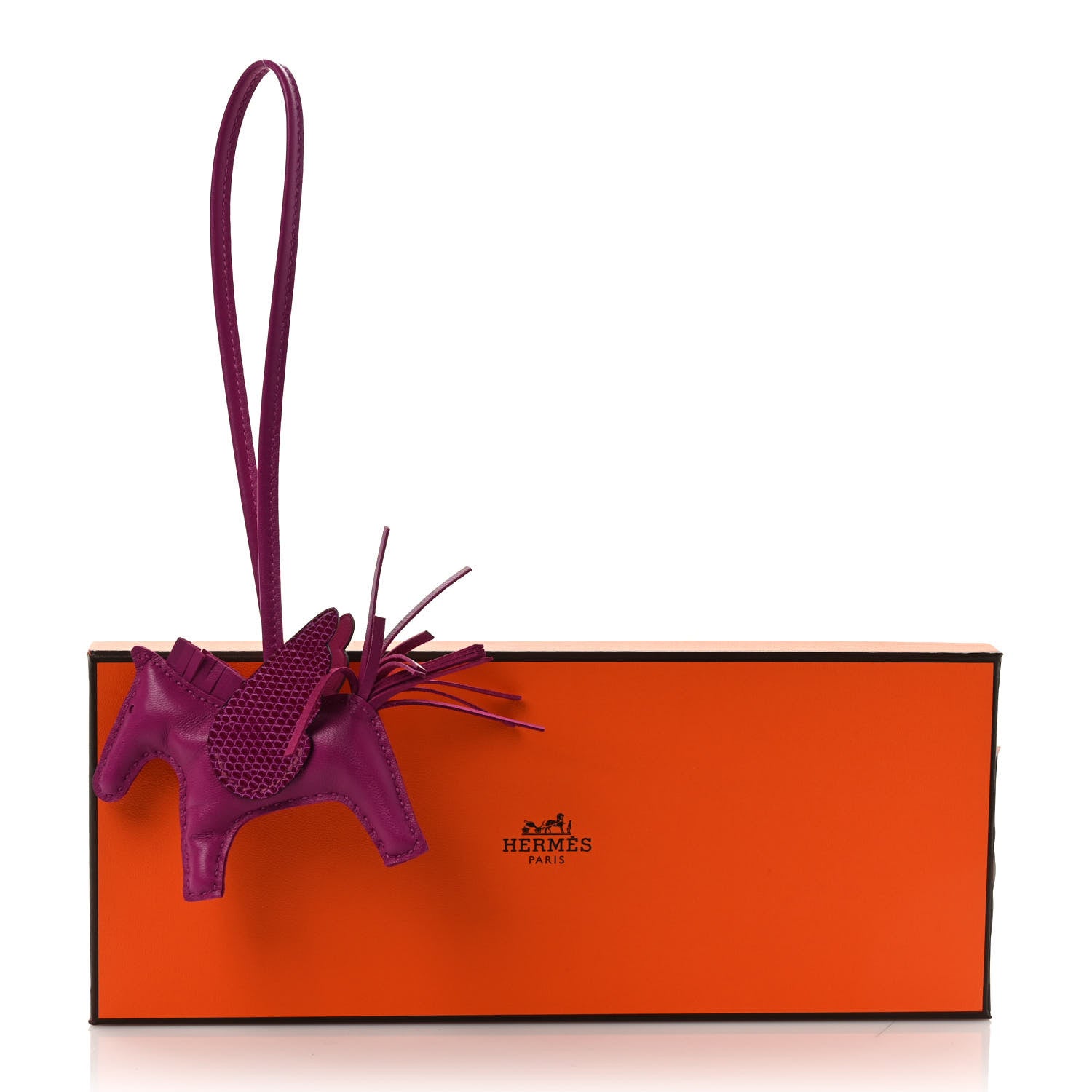 Hermes Milo Lambskin Lizard Touch Grigri Rodeo Pegase Horse Bag Charm PM Rose Poupre 4 of 4