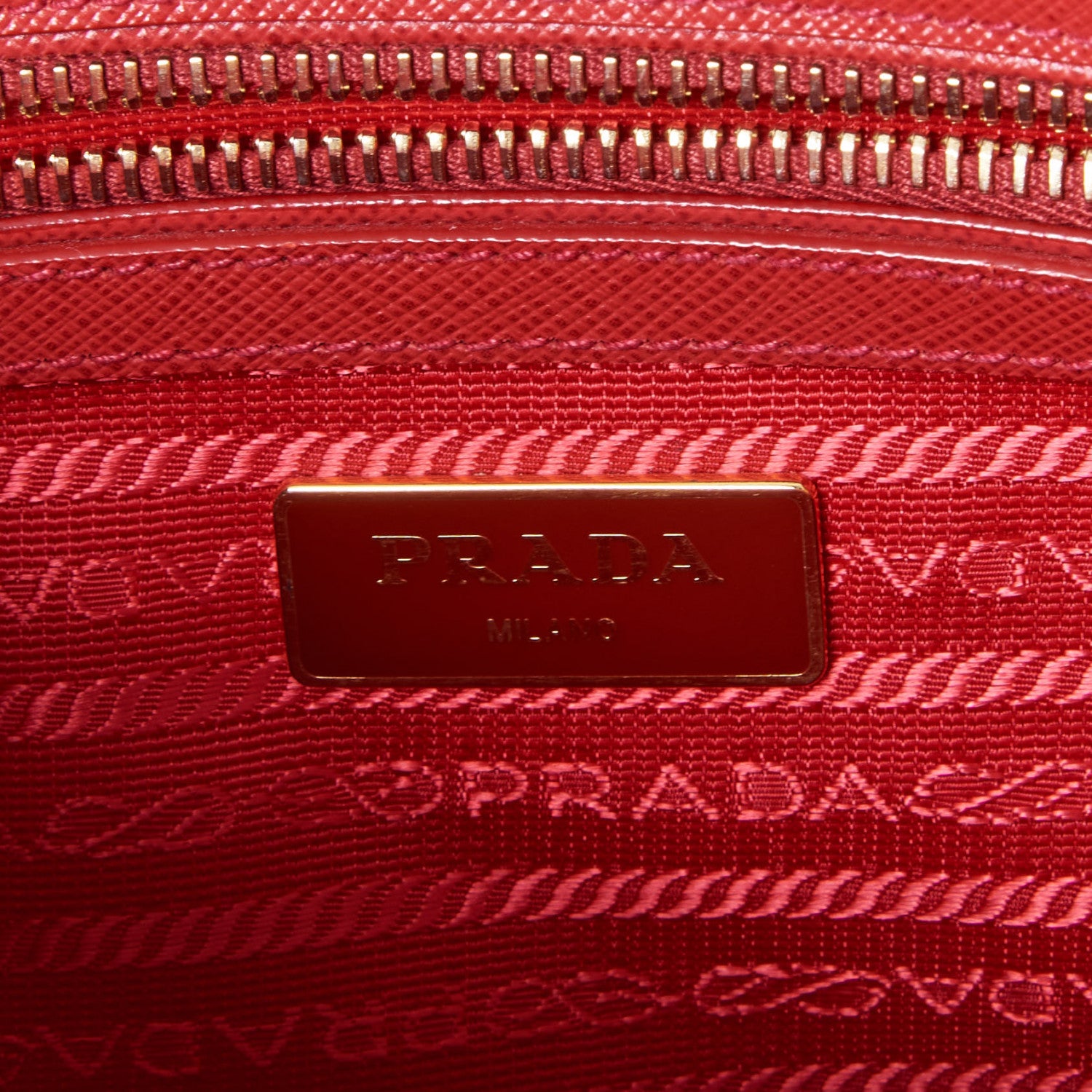 Prada Saffiano Lux Small Galleria Double Zip Tote Fuoco 8 of 8