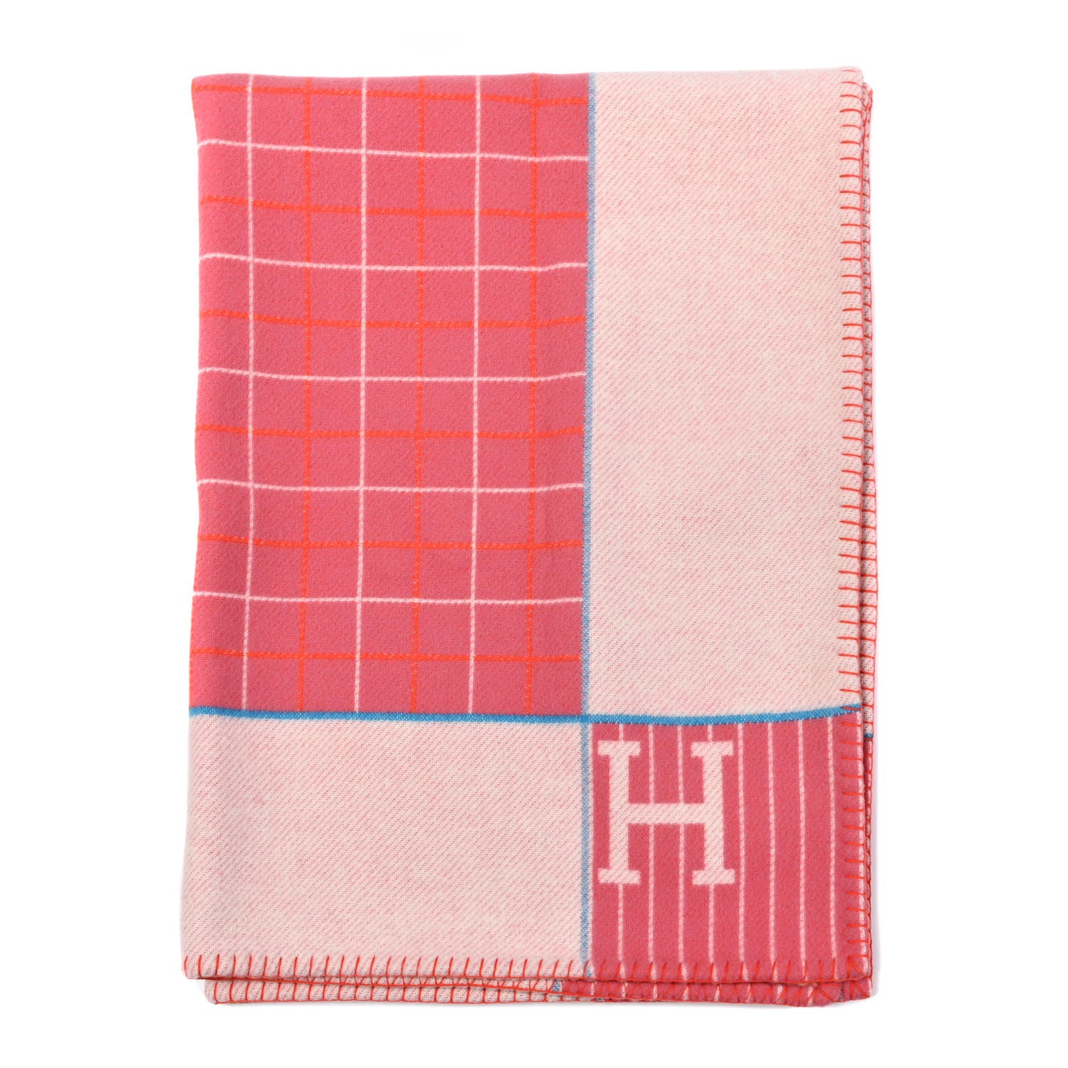 Hermes Wool Cashmere Avalon Passe-Passe Blanket Figue 1 of 3