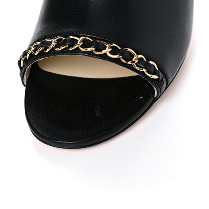 Chanel Lambskin CC Chain Peep Toe Short Boots 37.5 Black 12 of 14