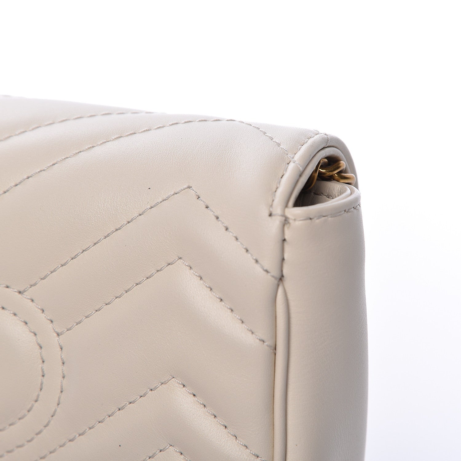 Gucci Calfskin Matelasse Super Mini GG Marmont Shoulder Bag White 9 of 13