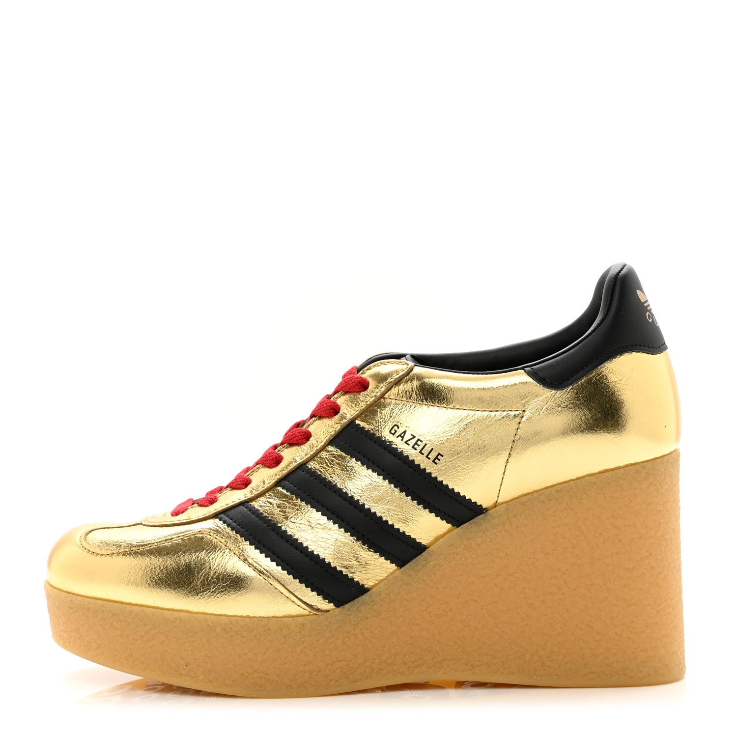 Gucci X ADIDAS Ginza Calfskin Demetra Gazelle Wedge Sneakers 41 King Gold Black 1 of 8
