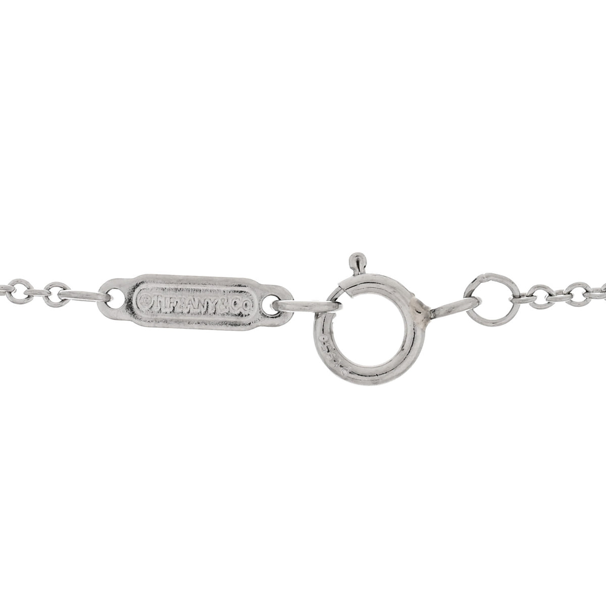 Tiffany Platinum Diamond .41ct Fleur De Lis Key Pendant Necklace 4 of 5