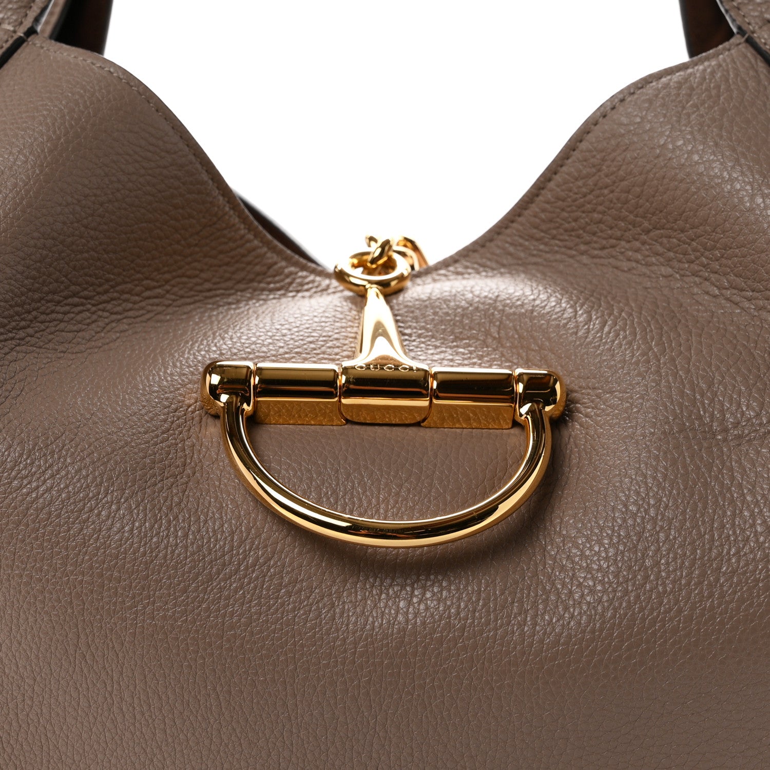 Gucci Grained Calfskin Softbit Maxi Shoulder Bag Taupe 9 of 11