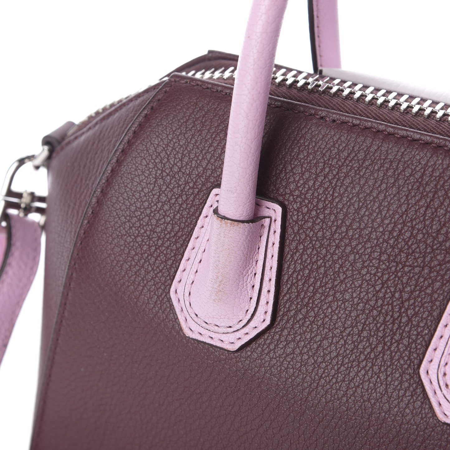 Sugar Goatskin Mini Tri-Color Antigona Burgundy Pink White