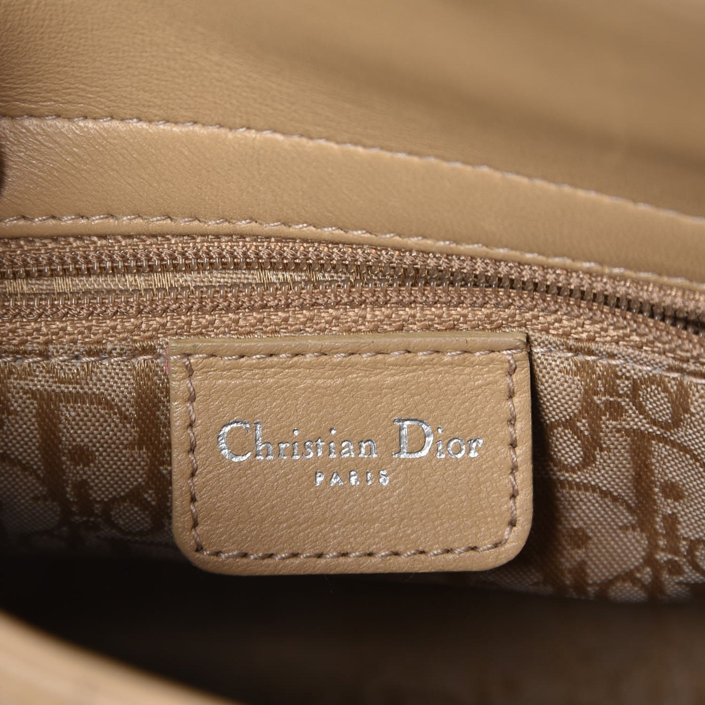Lambskin Cannage Mini Lady Dior Beige