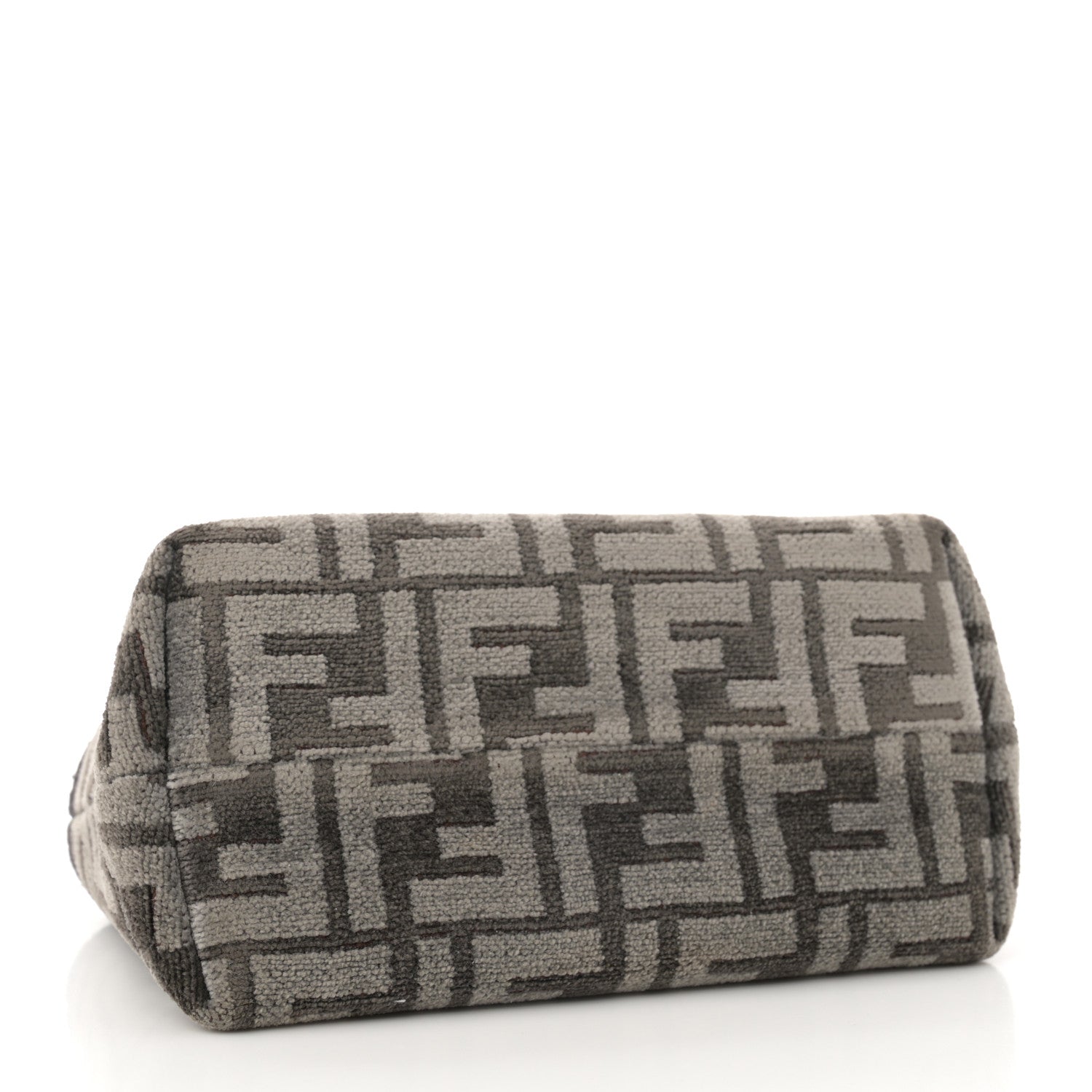 Fendi Chenille Vitello King Plexiglass FF Mini By The Way Top Handle Boston Bag Tortora Nuvola 4 of 11