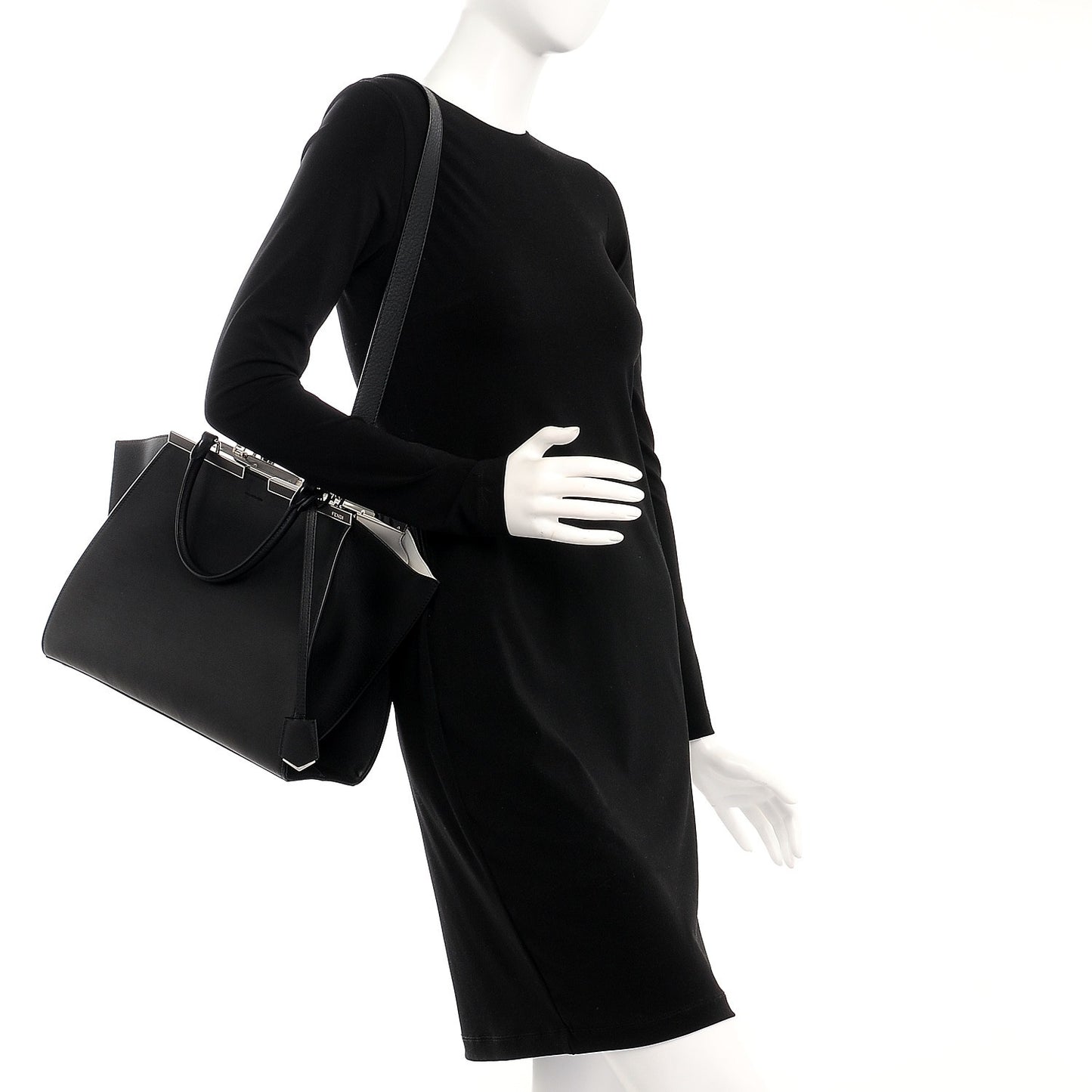 Vitello Dolce Shiny Nappa Petite 3Jours Tote Black