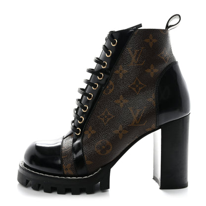 Louis Vuitton Patent Calfskin Monogram Star Trail Ankle Boots 39 Black 1 of 13