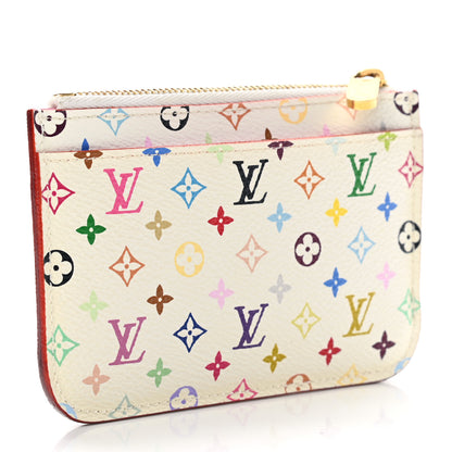 Louis Vuitton Monogram Multicolor Key Pouch White Litchi 3 of 8