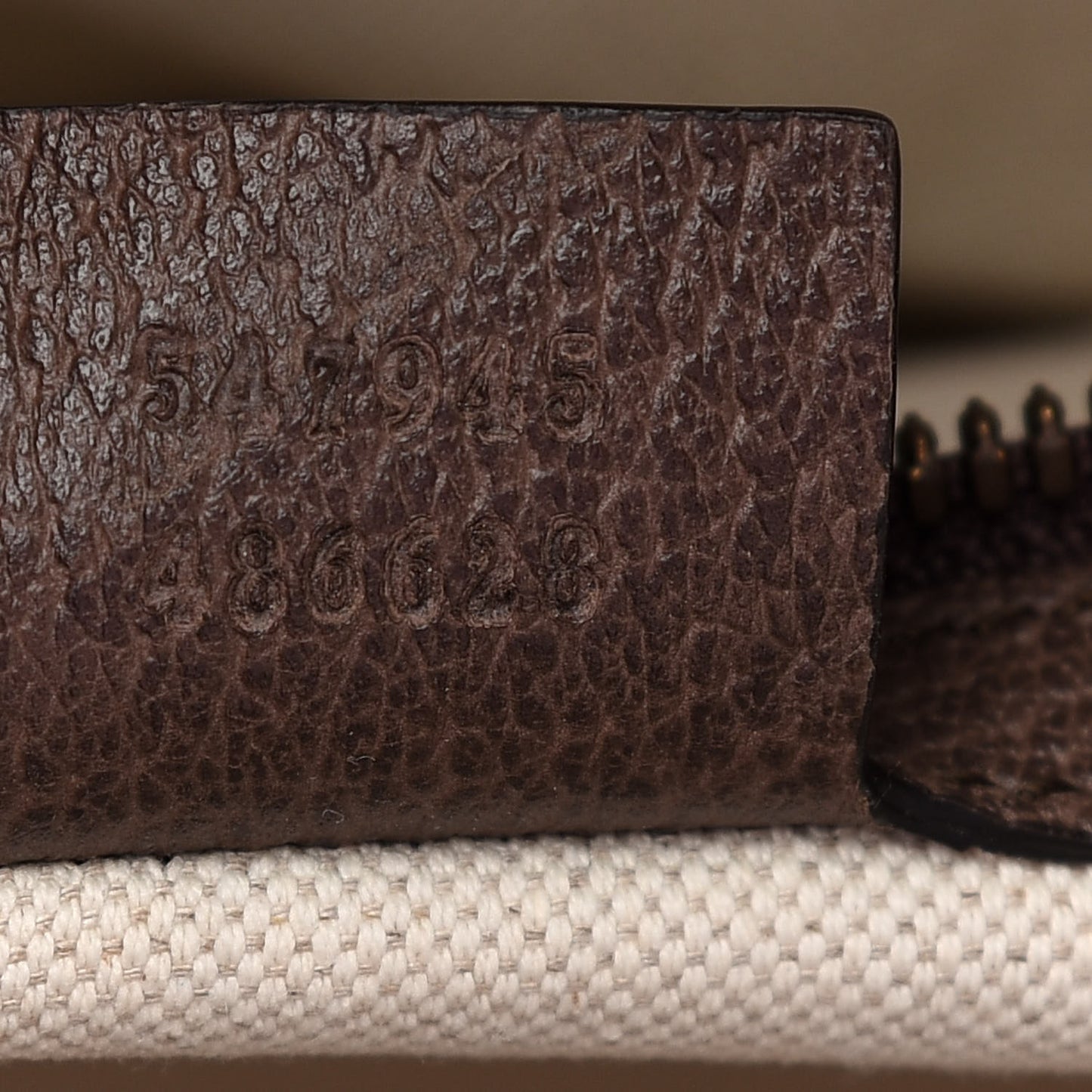 GG Supreme Monogram Textured Calfskin Web Medium Ophidia Slip Handle Tote Beige Ebony New Acero
