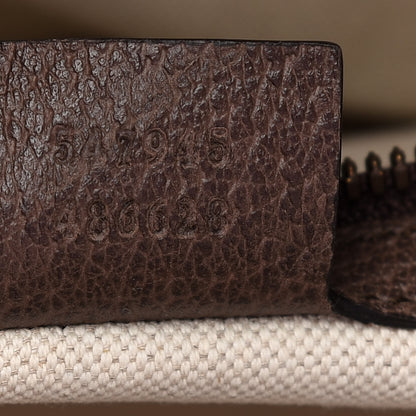 Gucci GG Supreme Monogram Textured Calfskin Web Medium Ophidia Slip Handle Tote Beige Ebony New Acero 7 of 10