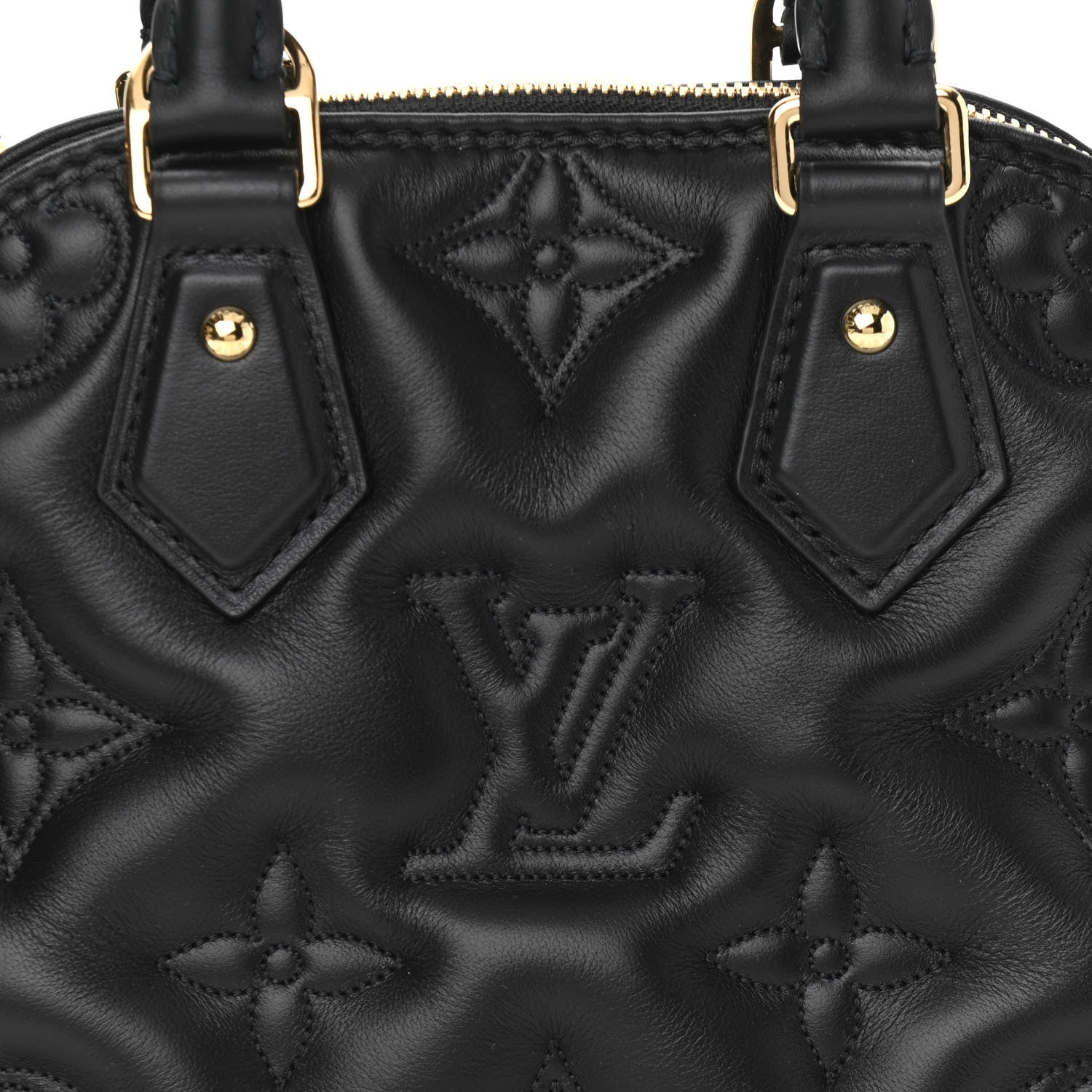 Louis Vuitton Calfskin Bubblegram Alma BB Black 9 of 10